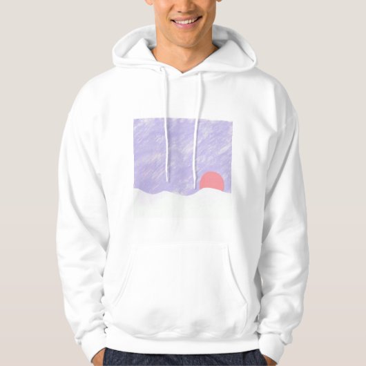White Hoodie met mountaindesign (Voorkant)