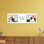 White Horizontal 2 Photo Monogram Wedding Keepomwi Canvas Afdruk (Insitu (Woonkamer))