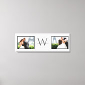 White Horizontal 2 Photo Monogram Wedding Keepomwi Canvas Afdruk (Voorkant)