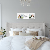 White Horizontal 2 Photo Monogram Wedding Keepomwi Canvas Afdruk