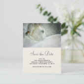 White Horse and Bird in a Snowfall Save the Date Aankondigingskaart (Staand voorkant)