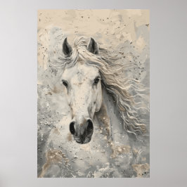White Horse Art Poster