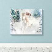 White Horse Canvas Afdruk (Insitu (Houten vloer))
