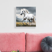 White Horse Canvas Afdruk (Insitu (Woonkamer))