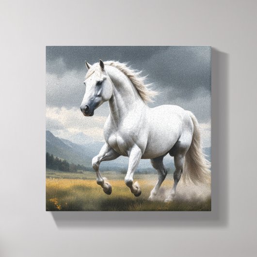 White Horse Canvas Afdruk (Voorkant)