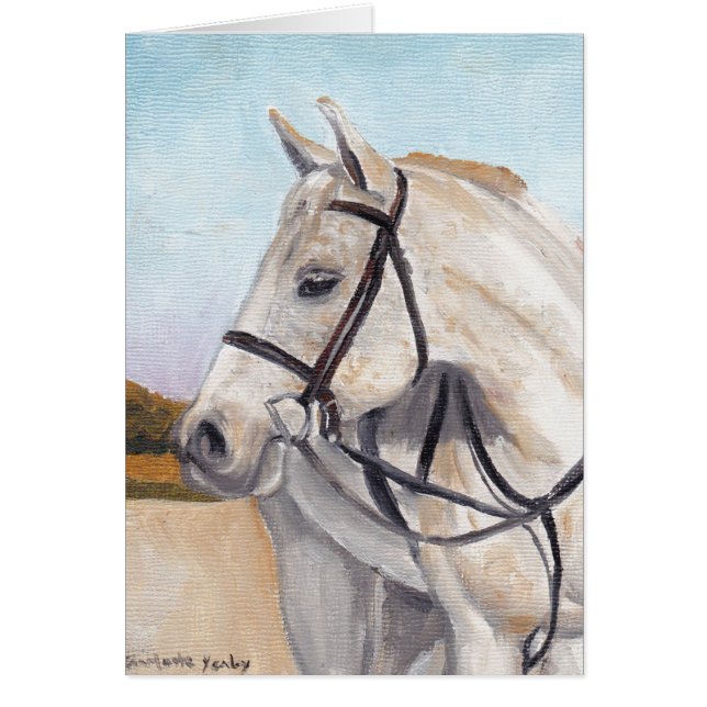 White Horse Equine Art Note Card (Voorkant)