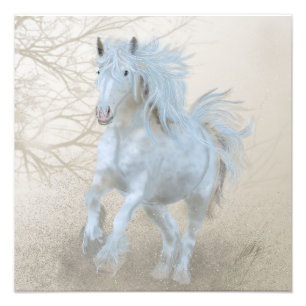 White Horse - Fotouitbreiding Foto Afdruk