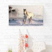 White Horse Galloping Through the Winter Snow Spandoek (Insitu)