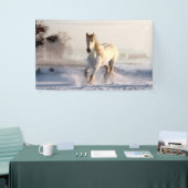 White Horse Galloping Through the Winter Snow Spandoek (Beurs)