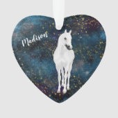 White Horse Gold Stars Dochter Ornament (voorkant)