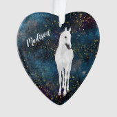 White Horse Gold Stars Dochter Ornament (voorkant)