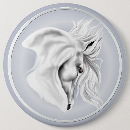 White Horse Head Button (Voorkant)