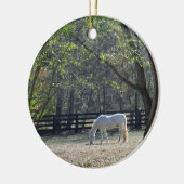 White Horse in bomen Keramisch Ornament (Links)