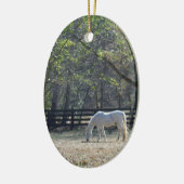 White Horse in bomen Keramisch Ornament (Links)