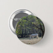 White Horse in bomen Ronde Button 5,7 Cm (Voorkant /achterkant)
