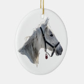 White Horse Keramisch Ornament (Rechts)