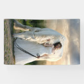 White Horse met bride Spandoek (Horizontaal)
