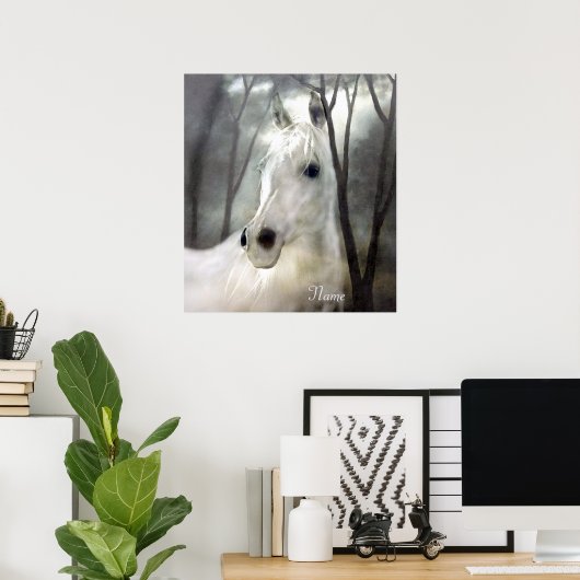 White Horse met naam Poster (Thuiskantoor)