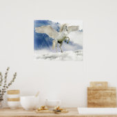 White Horse met Wings Poster (Keuken)