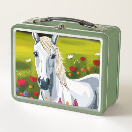 White Horse Metal Lunchbox