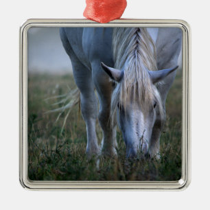 White Horse Metalen Ornament