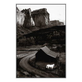 White Horse Monochrome Canyonlands - Geopend print Foto Afdruk