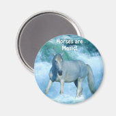 White Horse & Ocean Surf Paardenkunstmagneet Magneet (Voorkant / Achterkant)