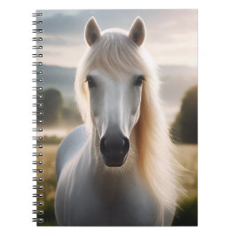 White Horse Portrait – Serene Equine Beauty Notitieboek