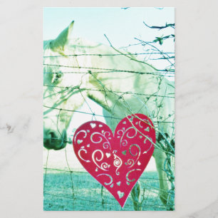 White Horse Red Heart Valentijn Briefpapier