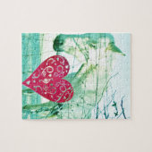 White Horse Red Heart Valentijn Legpuzzel (Horizontaal)