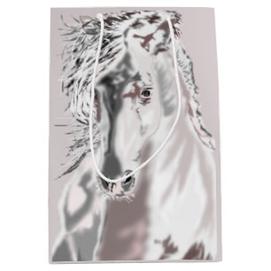 White Horse run Gift Bag je kleuren Medium Cadeauzakje