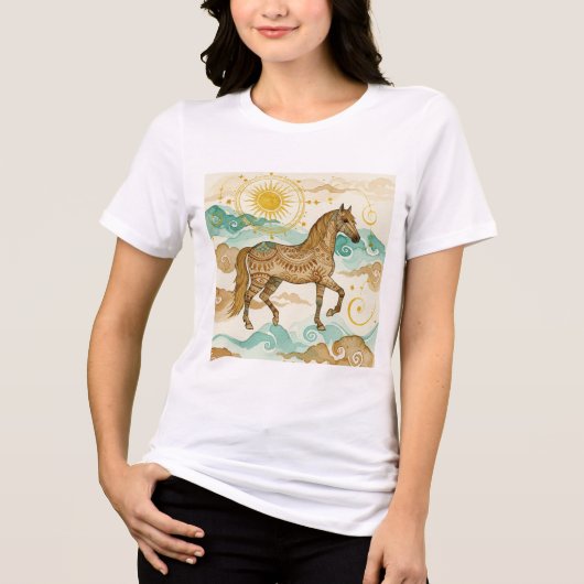 White horse  Tri-Blend shirt (Voorkant)
