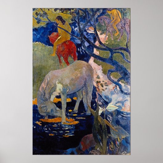 White Horse van Paul Gauguin, Kunst Poster (Voorkant)