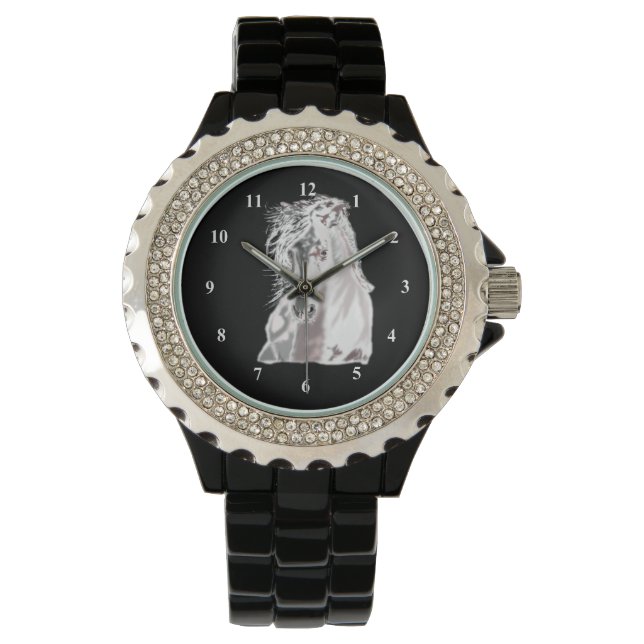 White Horse Watch - Aangepaste kleur Horloge (Voorkant)