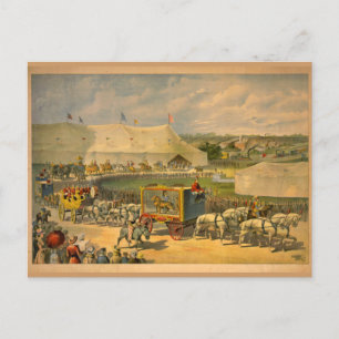 White Horses Parade Circus Poster Briefkaart