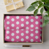 White & Hot Pink Large Medium Polka Dot Party Tissuepapier (Geschenk)