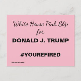 White House Pink Slip for Trump Resistance Briefkaart
