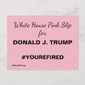 White House Pink Slip for Trump Resistance Briefkaart (Voorkant)