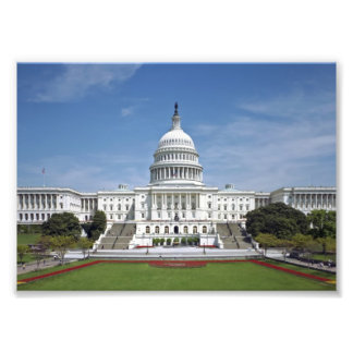 White House US Capitol Building Washington DC Foto Afdruk