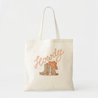 White Howdy Rodeo Western Land Southern Cowgirl Tote Bag