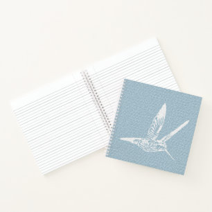 White Hummingbird Blue Notitieboek