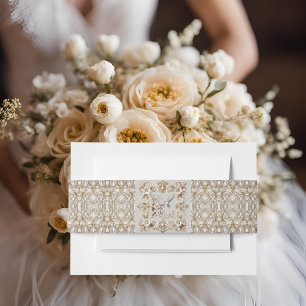 White Hummingbird Invitation Belly Band Uitnodigingen Wikkel