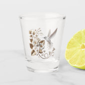 White Hummingbird Shot Glas (Voorkant)