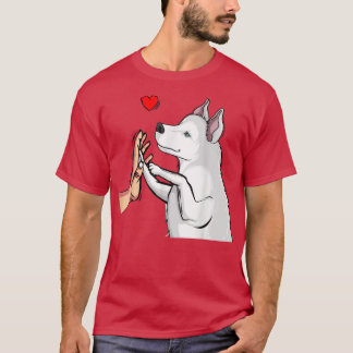 White Husky Love Cute Dog Mam Girls Women T-shirt