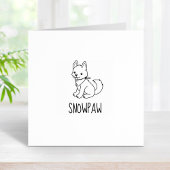 White Husky Puppy Dog Aangepaste naam Rubberstempel