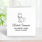 White Husky Puppy Dog Adres Rubberstempel