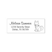 White Husky Puppy Dog Return Address Rubberstempel (Afrduk)