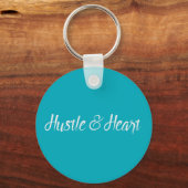 White Hustle and Heart Typography Sleutelhanger (Voorkant)