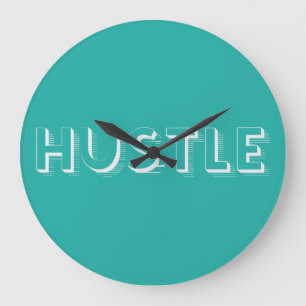 White Hustle Modern Typography Grote Klok