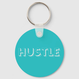 White Hustle Modern Typography Sleutelhanger